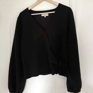 Madewell brand black side tie blouse size XL